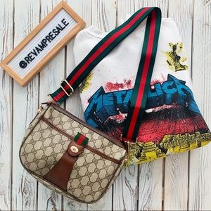 VINTAGE GUCCI GG BROWN MONOGRAM ZIP CAMERA BAG CROSSBODY ACCESSORY COLLECTION